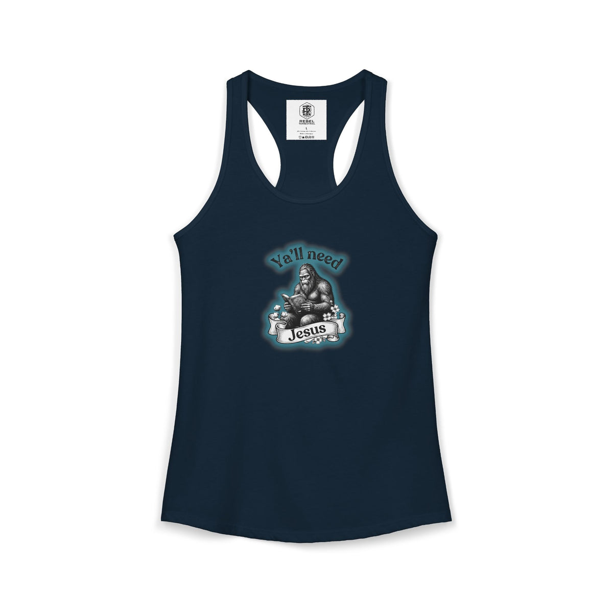 Y’all Need Jesus Bigfoot Women’s Racerback Tank