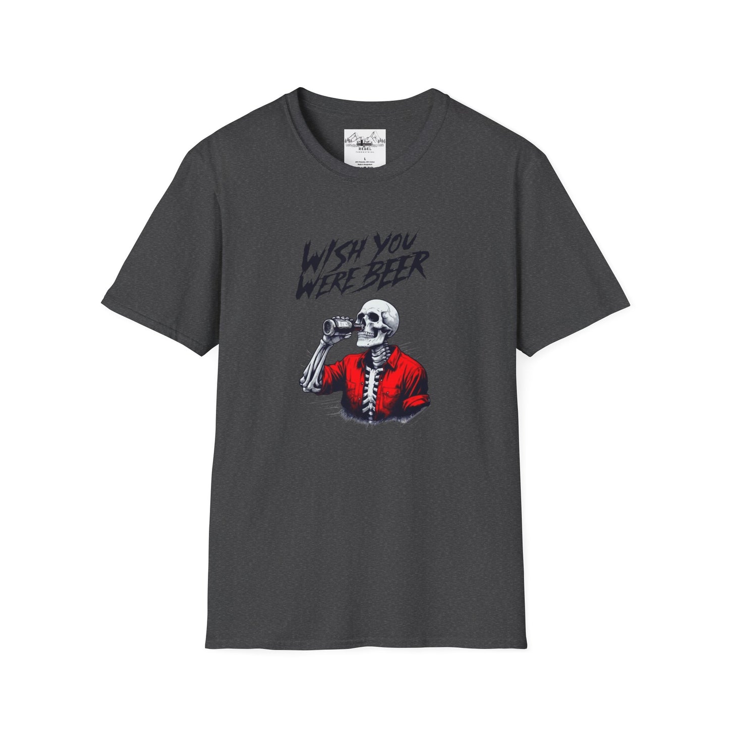 Wish You Were Beer – Funny Skeleton Drinking Tee