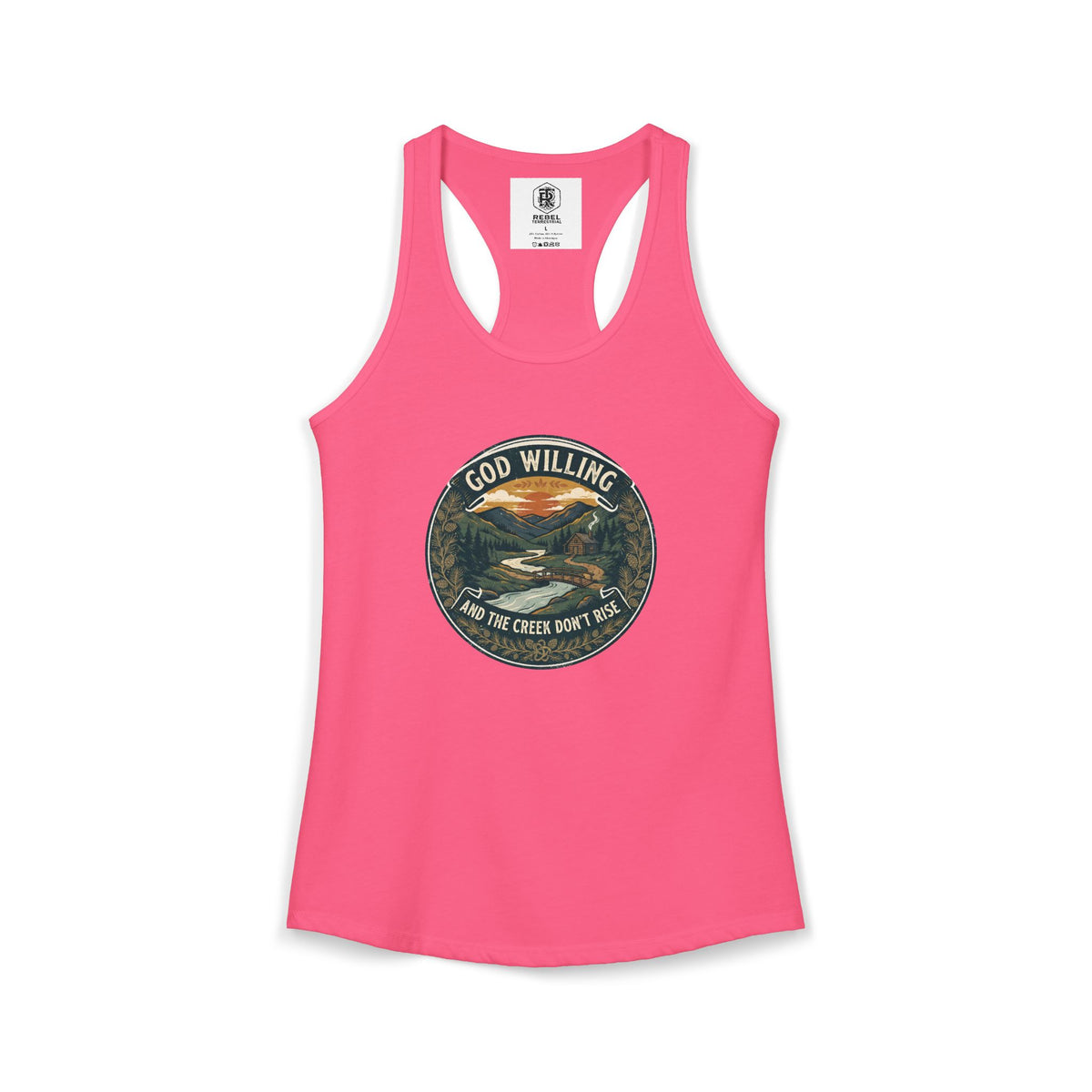 Creek Don't Rise Appalachian Motto Women's Racerback Tank