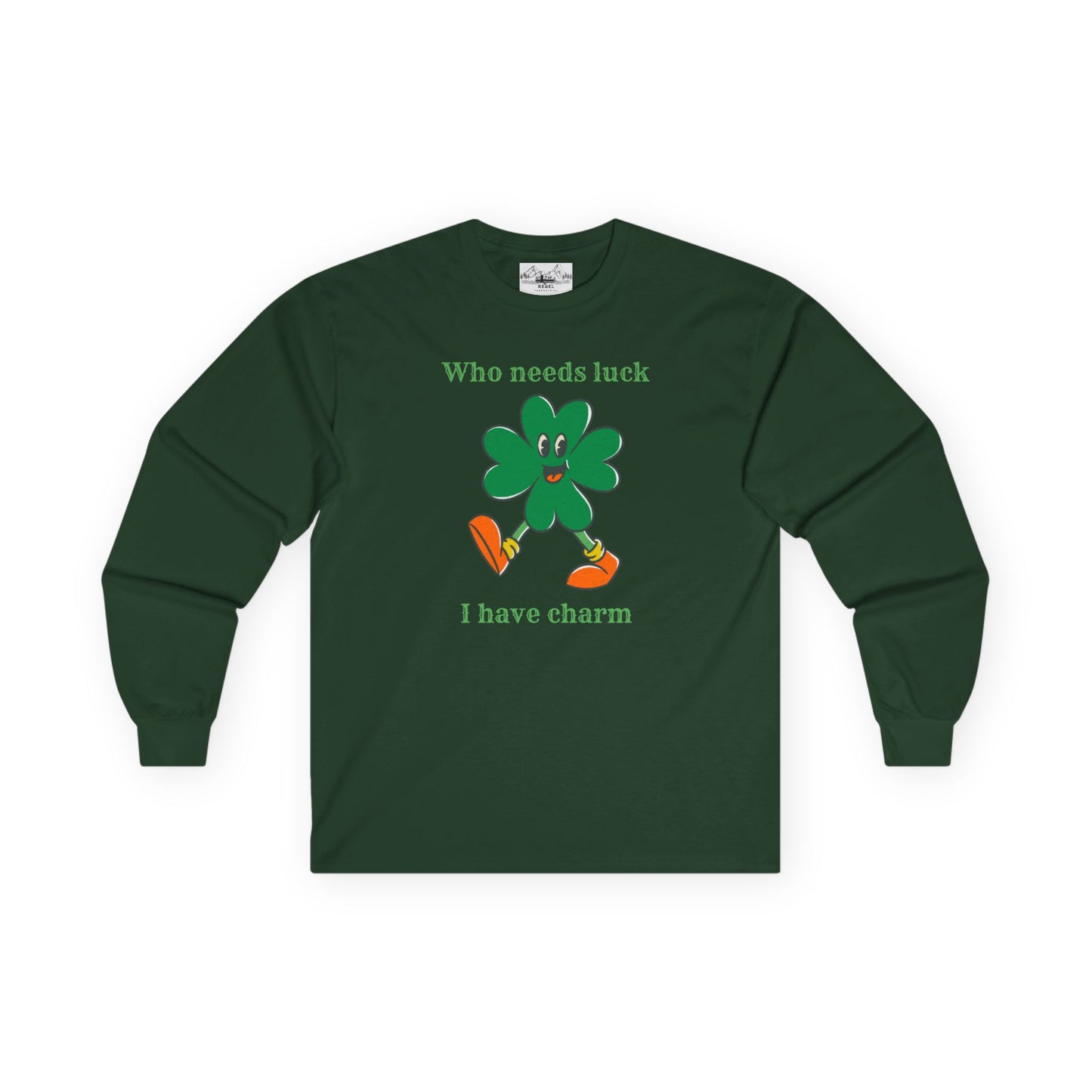 "I Have Charm" Long Sleeve Tee – Vintage Four-Leaf Character