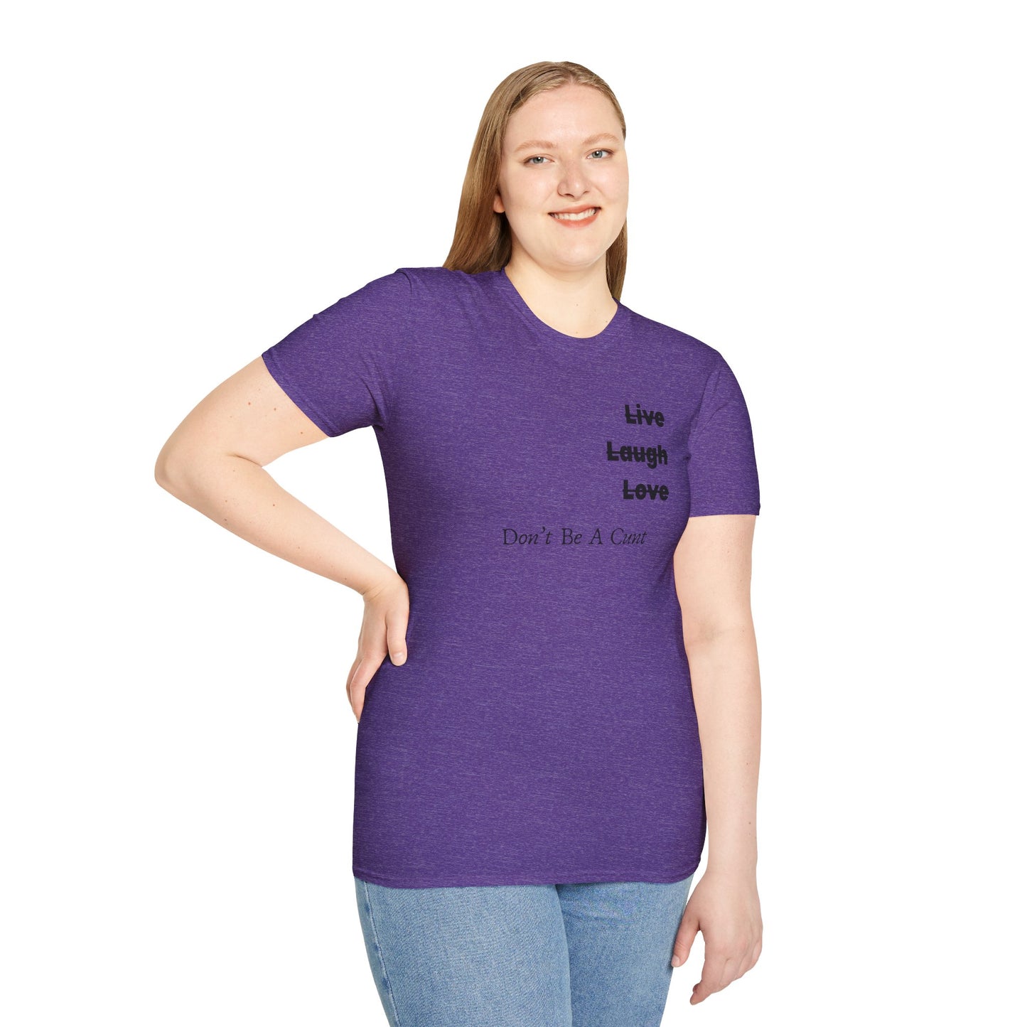 "Live Laugh Love" Subversive Graphic Tee – Wry Humor Statement