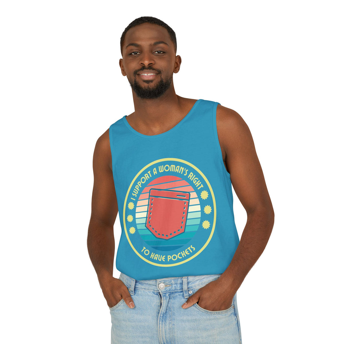 I Support a Woman’s Right to Have Pockets – Unisex Jersey Tank
