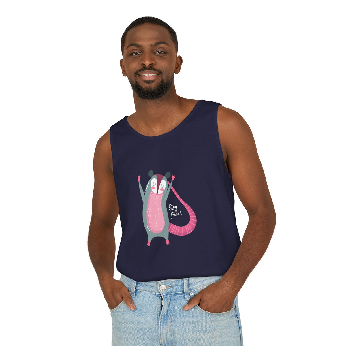 Stay Feral – Happy Possum Unisex Jersey Tank