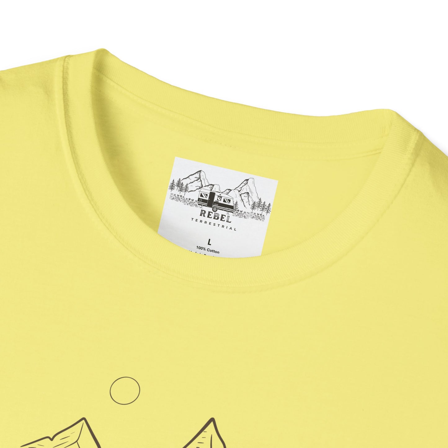 Just Another Half Mile or So | Minimalist Mountain Scene Unisex Softstyle T-Shirt