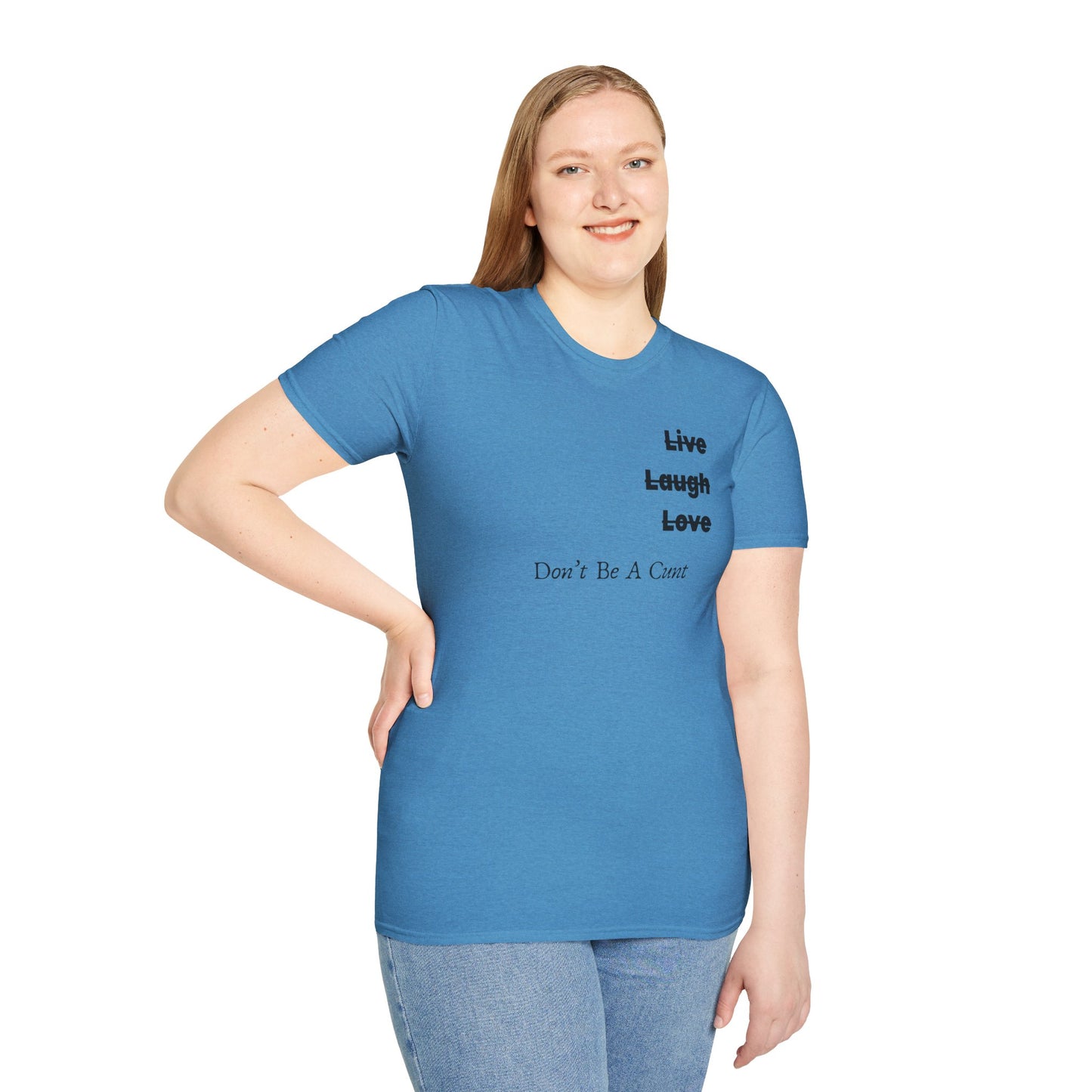 "Live Laugh Love" Subversive Graphic Tee – Wry Humor Statement