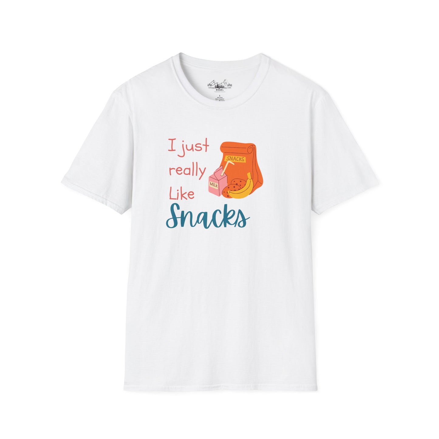 I Just Really Like Snacks T-Shirt – Unisex Softstyle Tee for Grown-Up Snack Lovers
