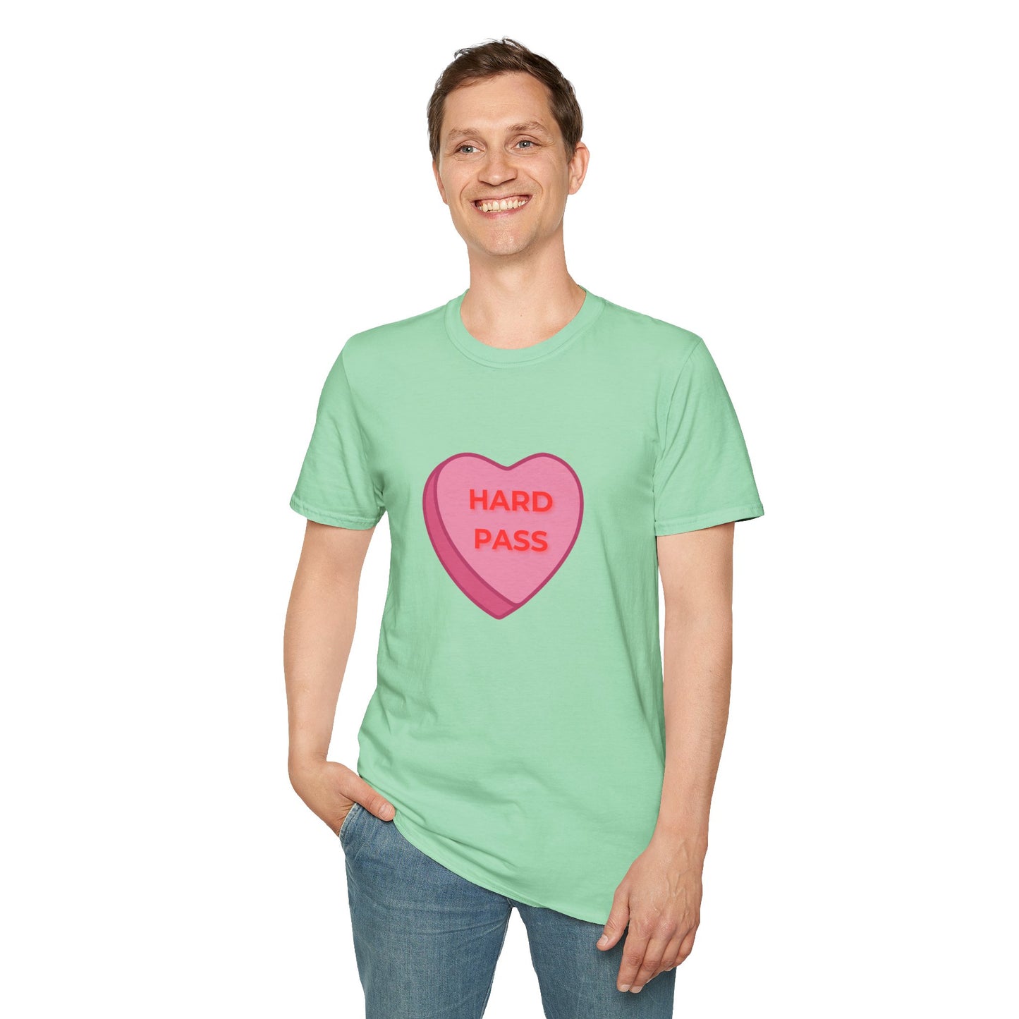 Hard Pass Candy Heart Crew Neck Tee
