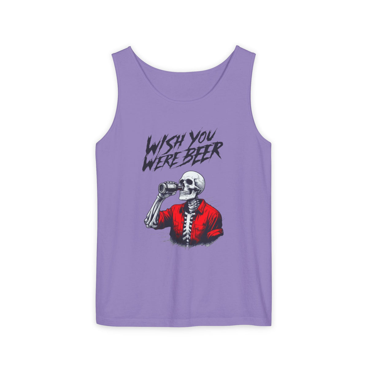Wish You Were Beer – Funny Skeleton Tank Top