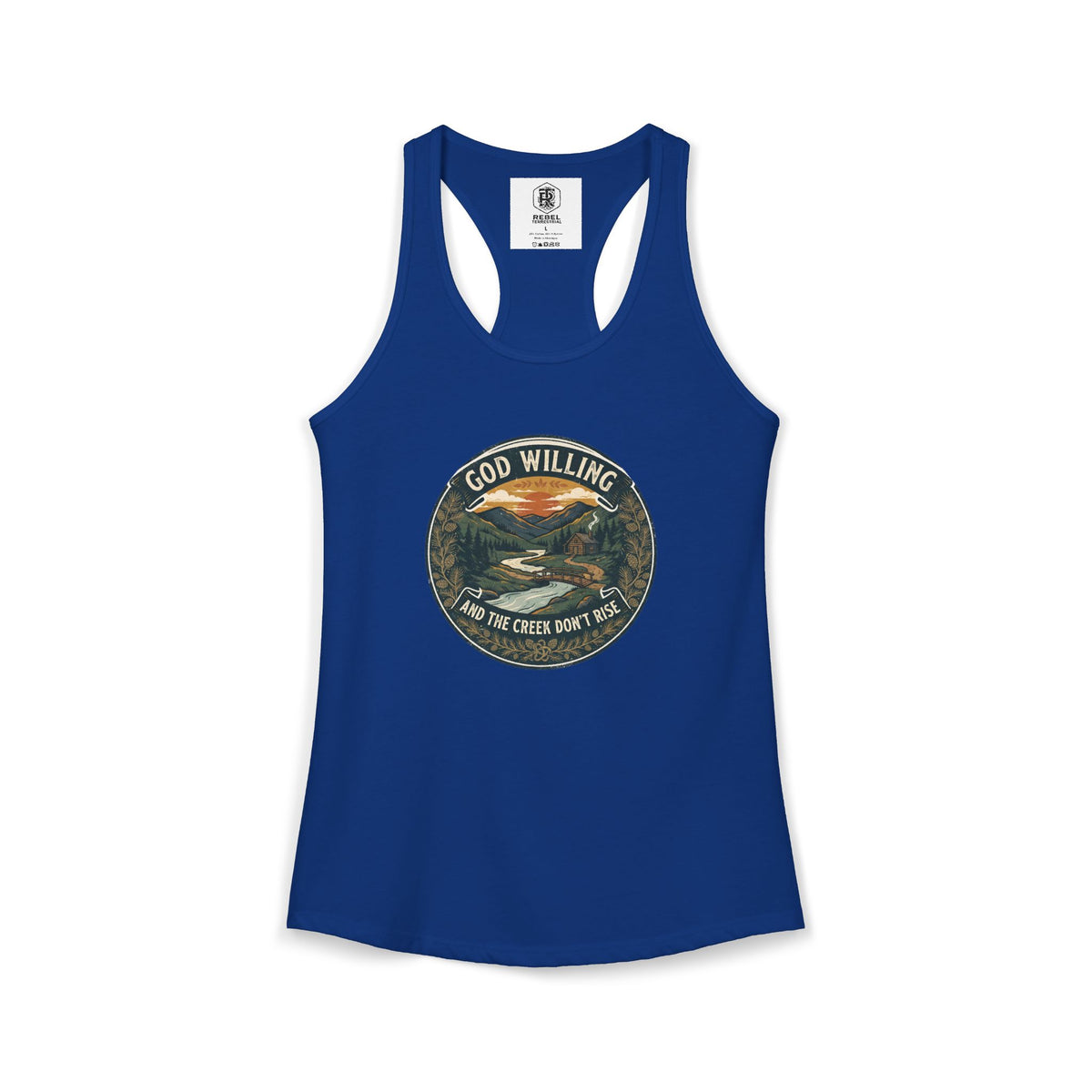 Creek Don't Rise Appalachian Motto Women's Racerback Tank