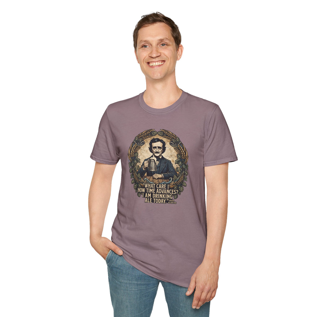 I Am Drinking Ale Today Edgar Allan Poe T-Shirt