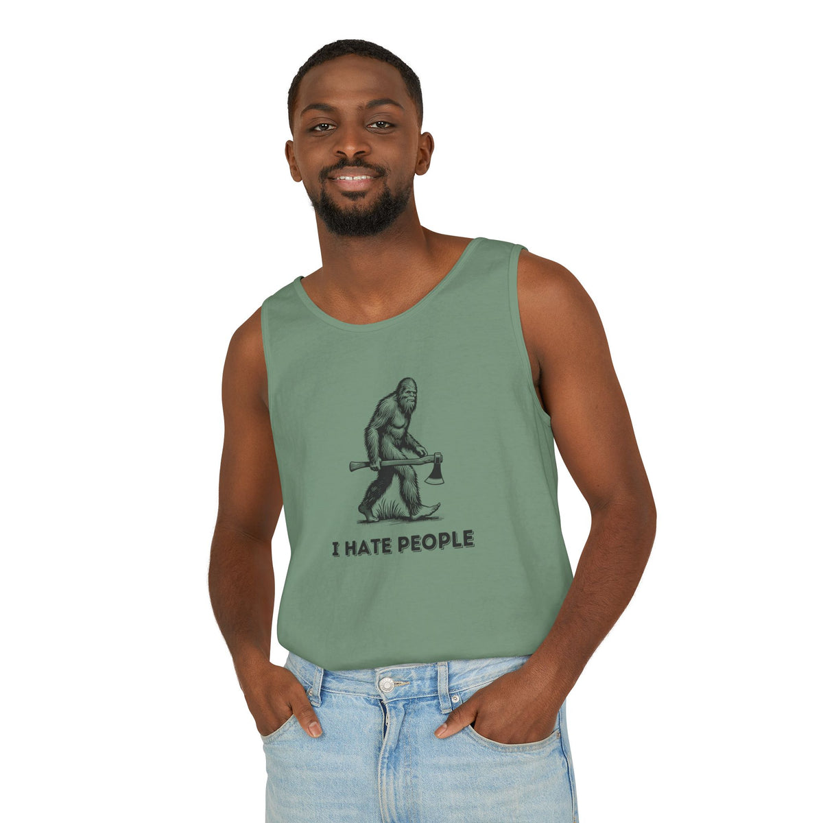 I Hate People – Bigfoot Unisex Jersey Tank