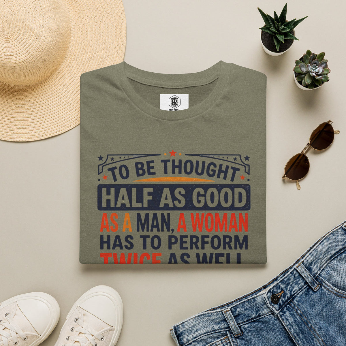 "Twice as Well" Vintage-Style Feminist Graphic Tee | Retro Sarcastic T-Shirt