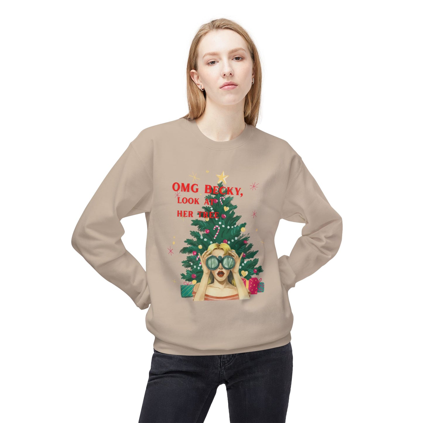 OMG Becky, Look at Her Tree - Vintage Nostalgia Crewneck Sweatshirt