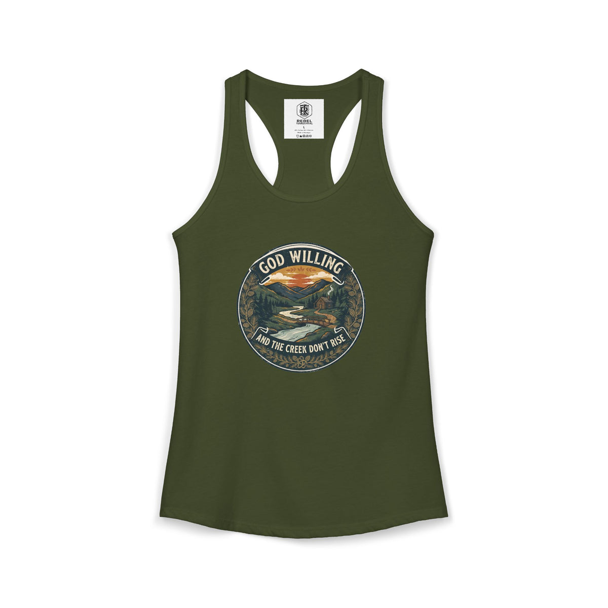 Creek Don't Rise Appalachian Motto Women's Racerback Tank