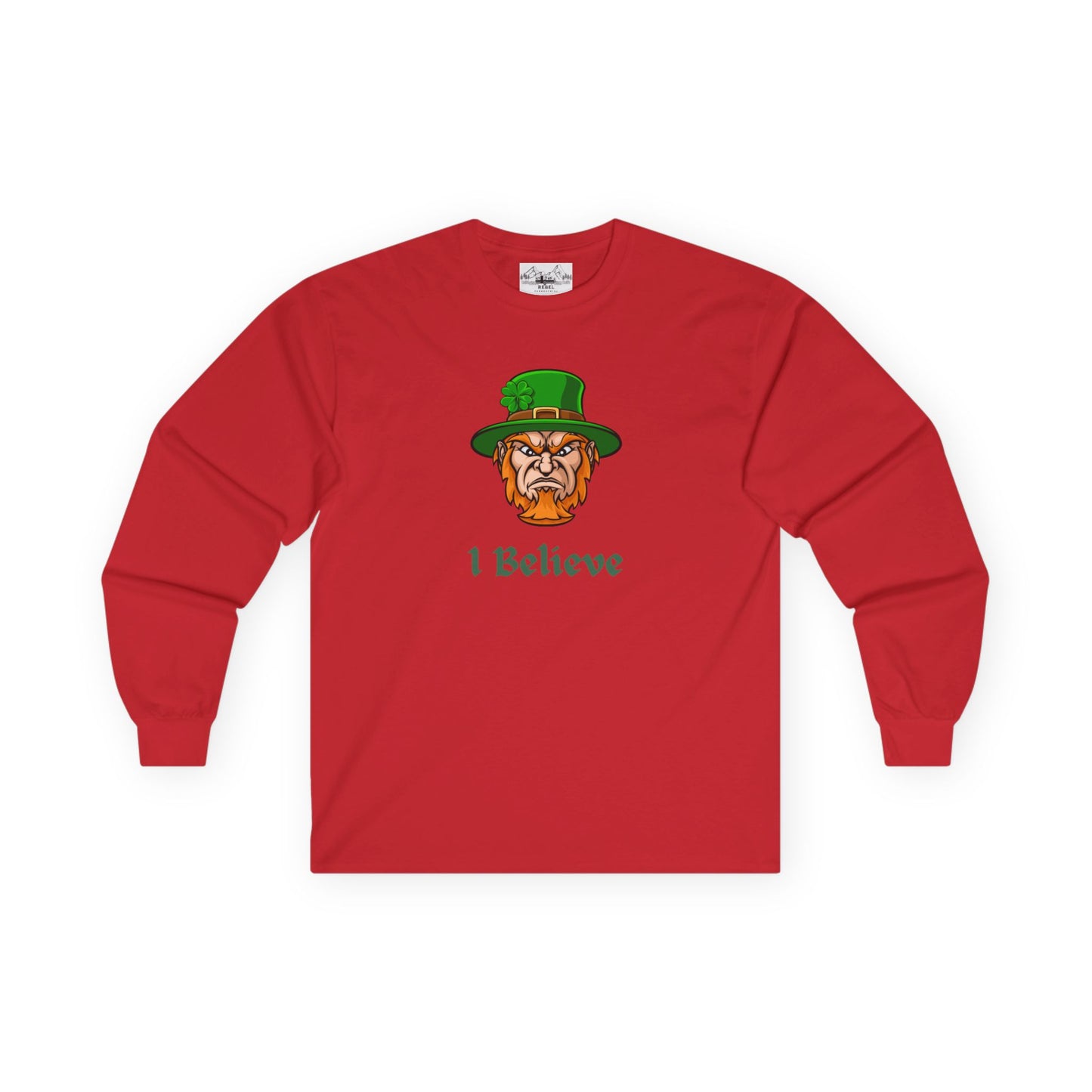 "I Believe" Long Sleeve Graphic Tee – Vintage Leprechaun Illustration