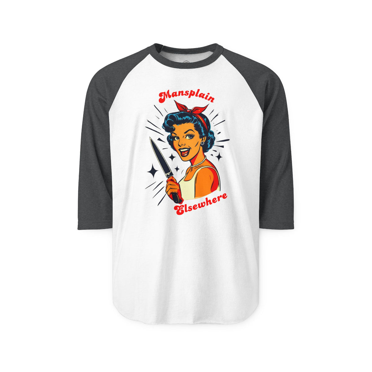Mansplain Elsewhere 3/4 Sleeve Raglan Tee