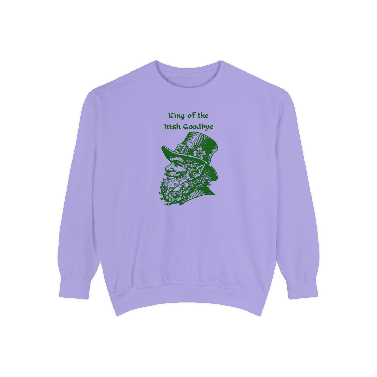 "King of the Irish Goodbye" Relaxed Fit Sweatshirt – Vintage Green Graphic