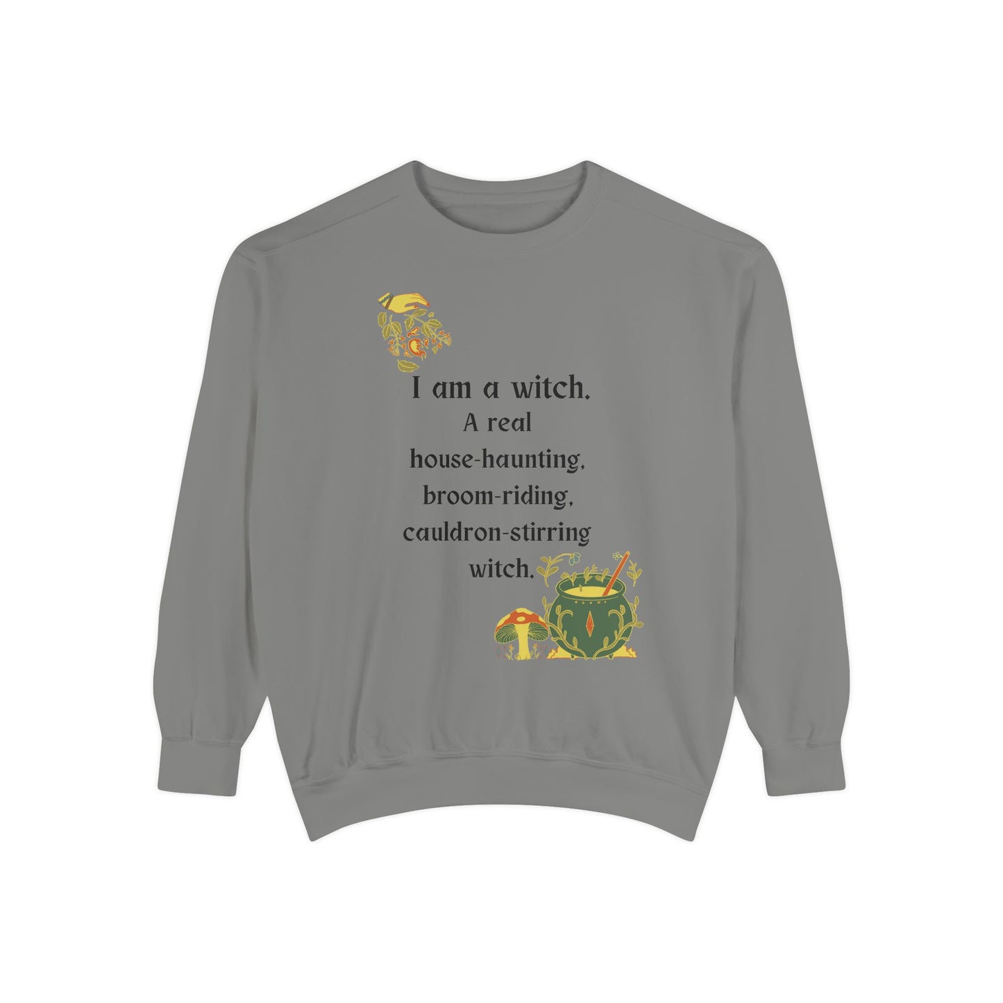 The Real Witch Cauldron & Broom Unisex Sweatshirt