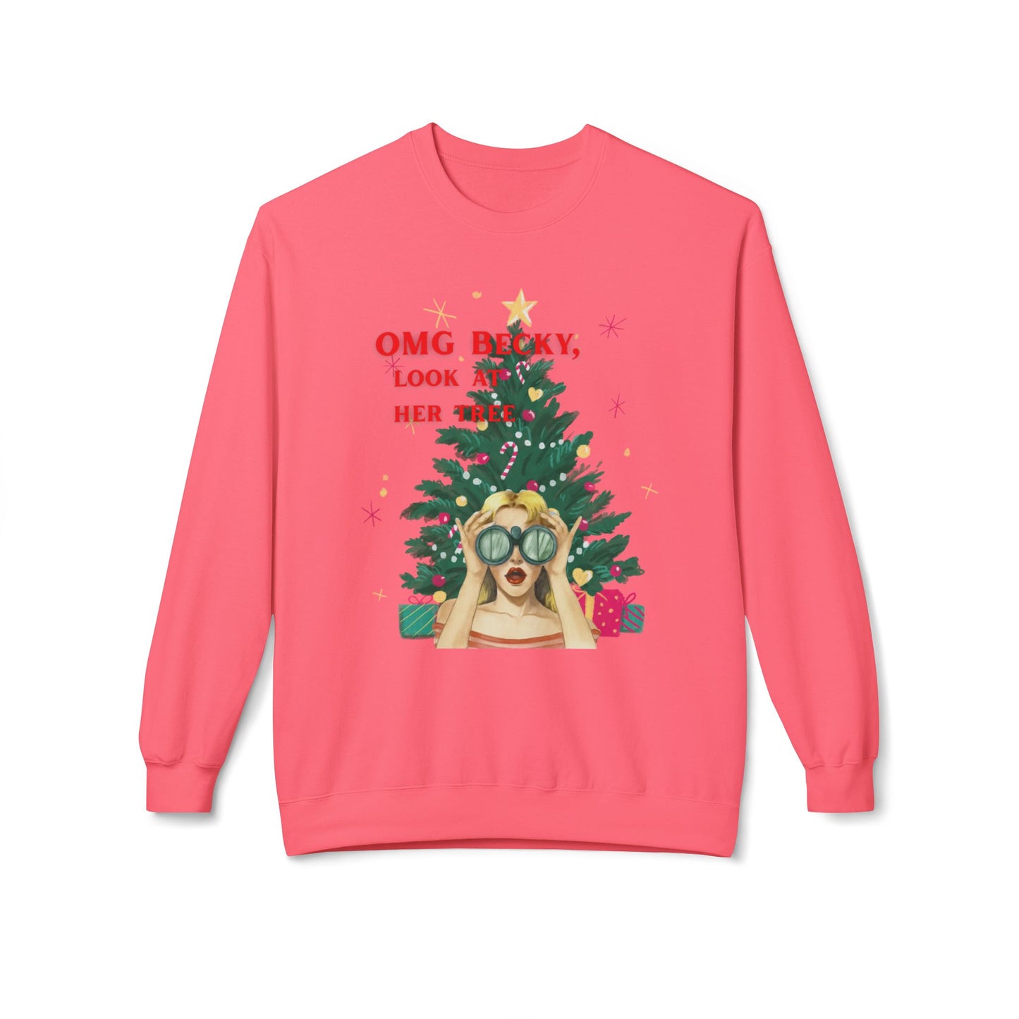 OMG Becky, Look at Her Tree - Vintage Nostalgia Crewneck Sweatshirt