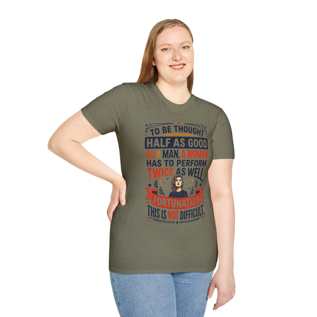 "Twice as Well" Vintage-Style Feminist Graphic Tee | Retro Sarcastic T-Shirt