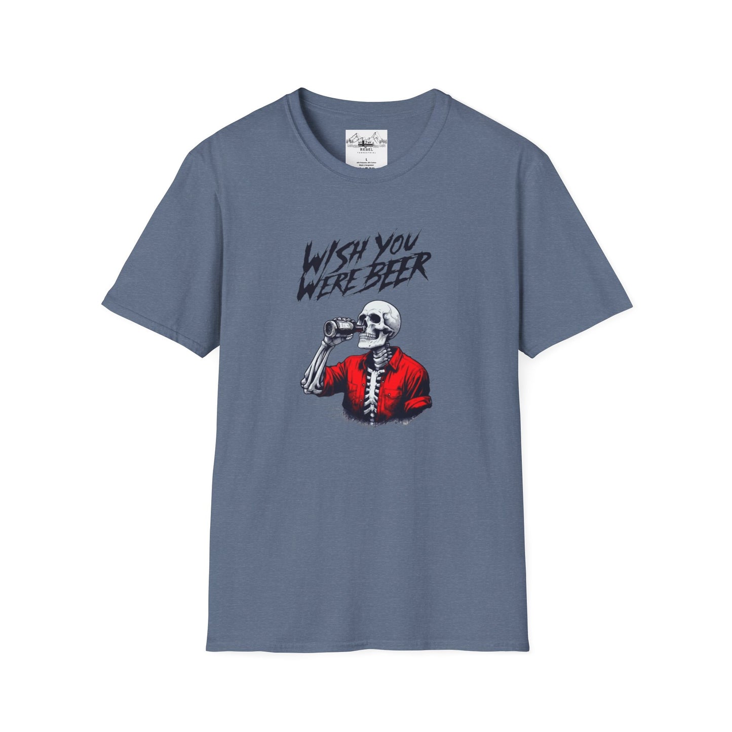 Wish You Were Beer – Funny Skeleton Drinking Tee