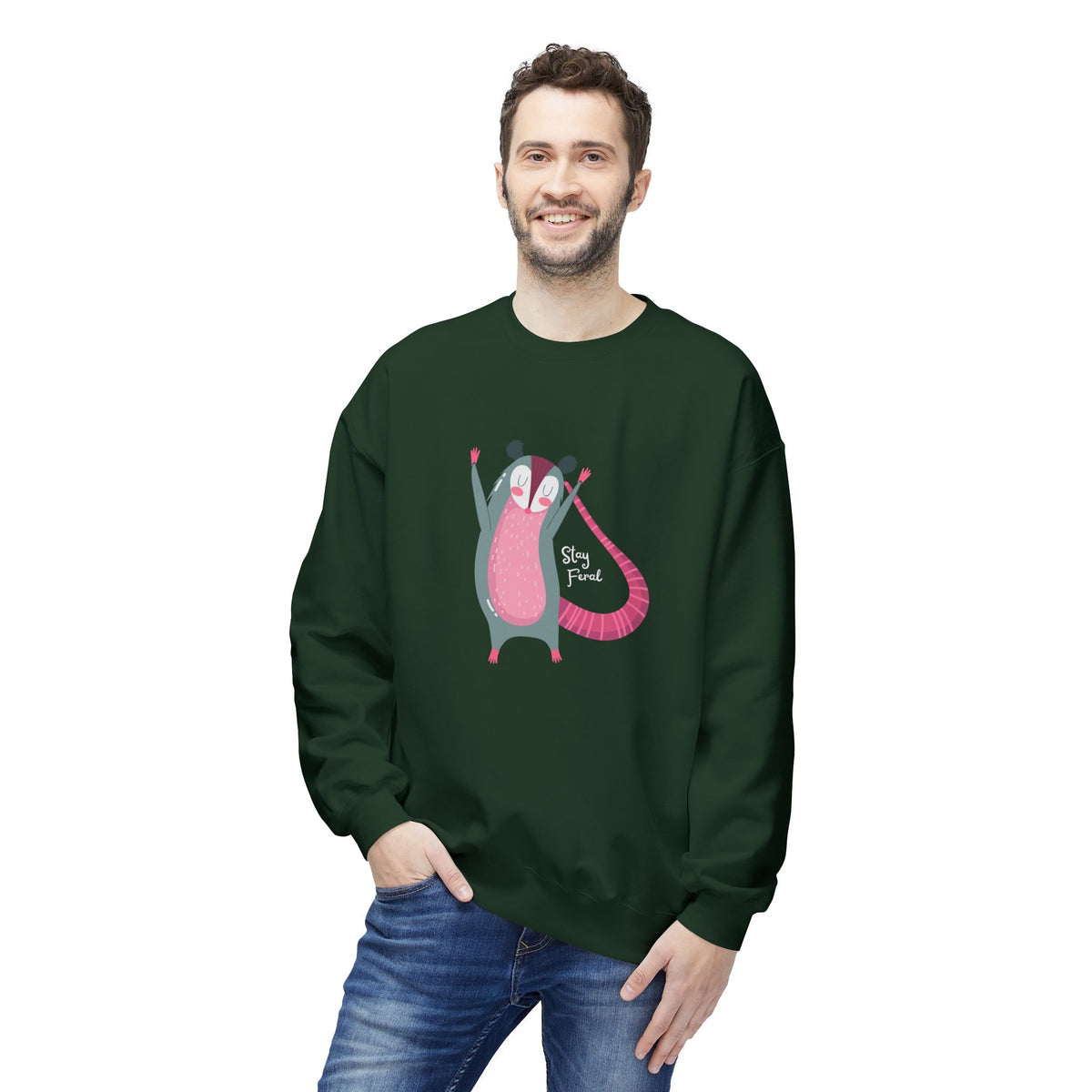 Stay Feral – Possum Crewneck Sweatshirt