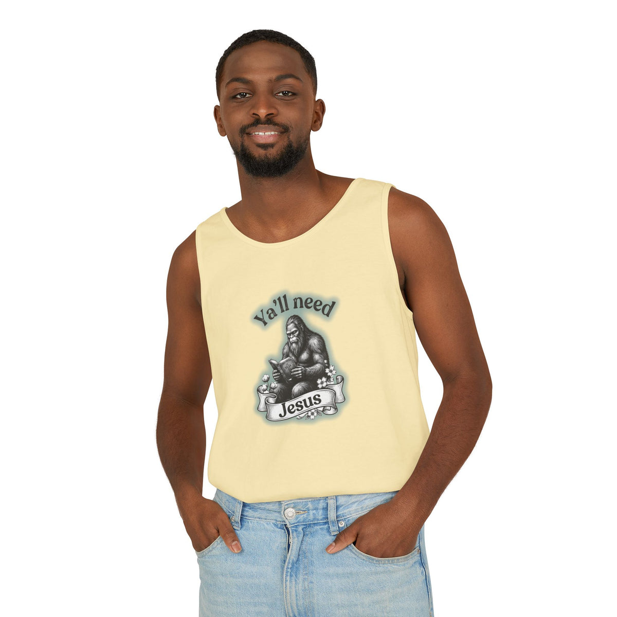 Y’all Need Jesus Bigfoot Garment-Dyed Tank Top