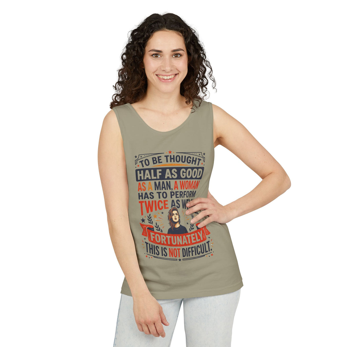 “Twice as Well” Feminist Unisex Cotton Tank Top