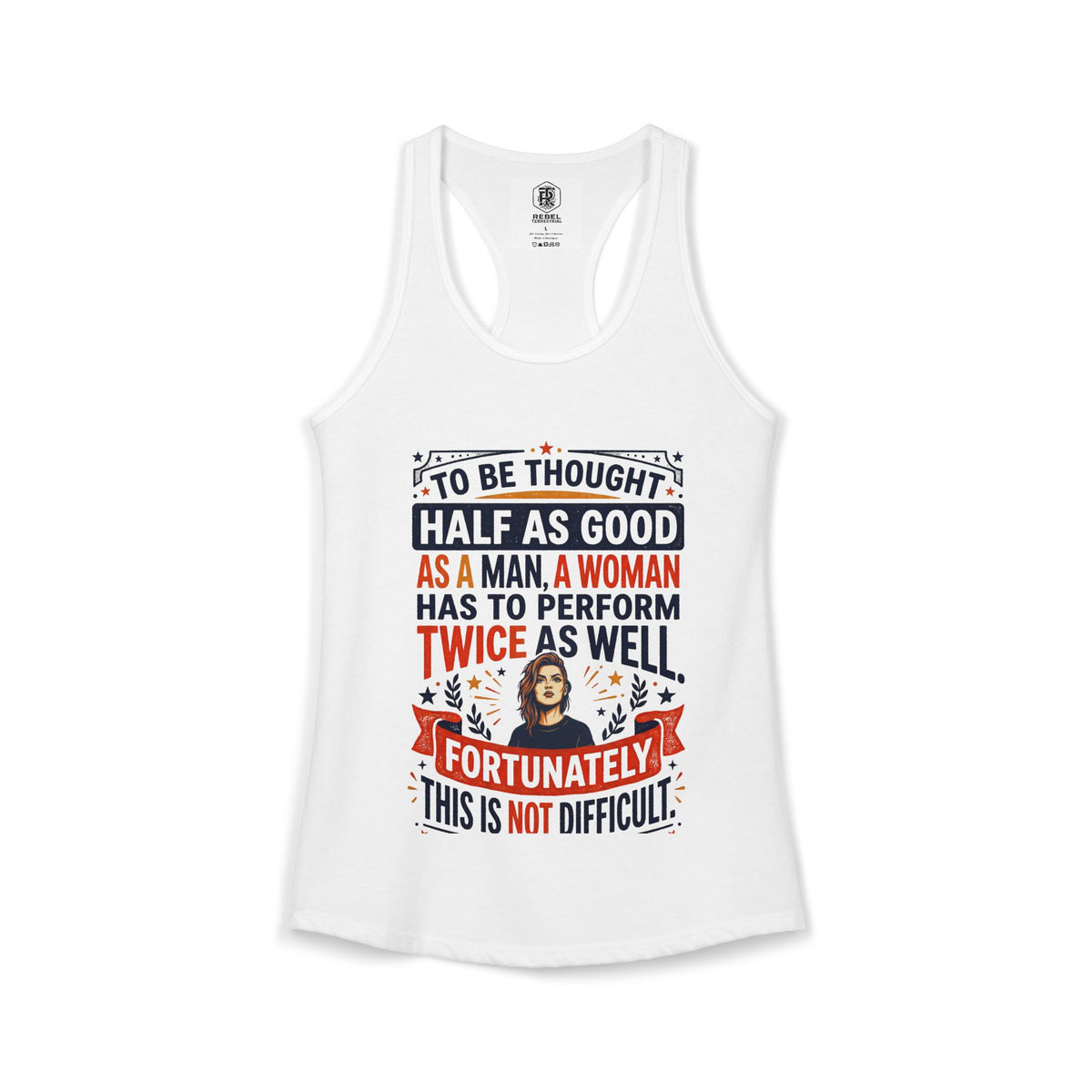 “Twice as Well” Feminist Women's Racerback Tank