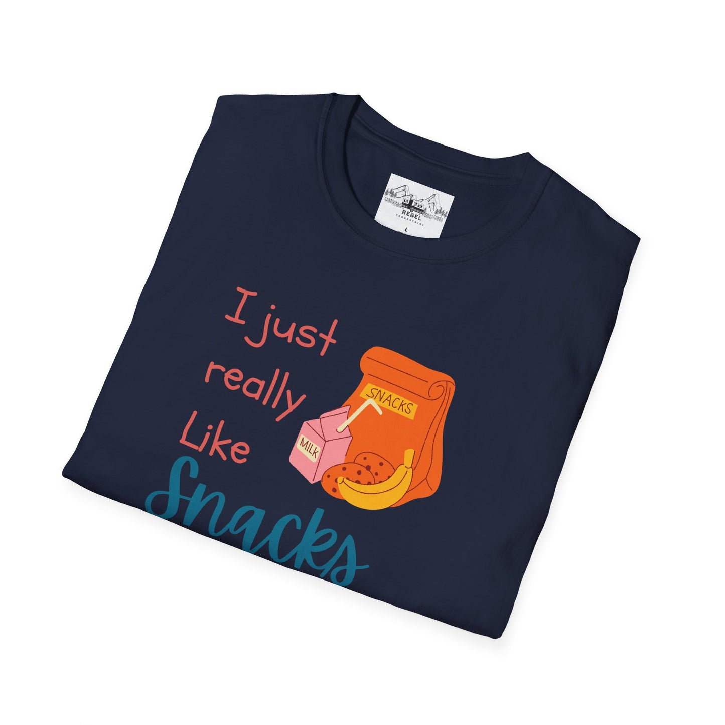 I Just Really Like Snacks T-Shirt – Unisex Softstyle Tee for Grown-Up Snack Lovers