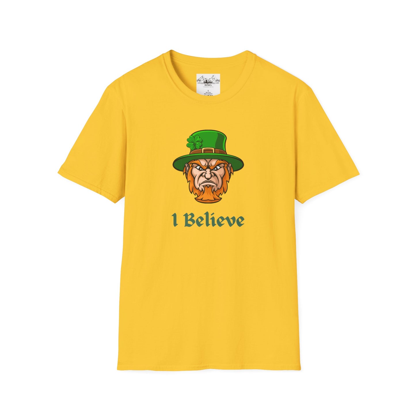 "I Believe" Angry Leprechaun Graphic Tee – Playful Celtic Spirit