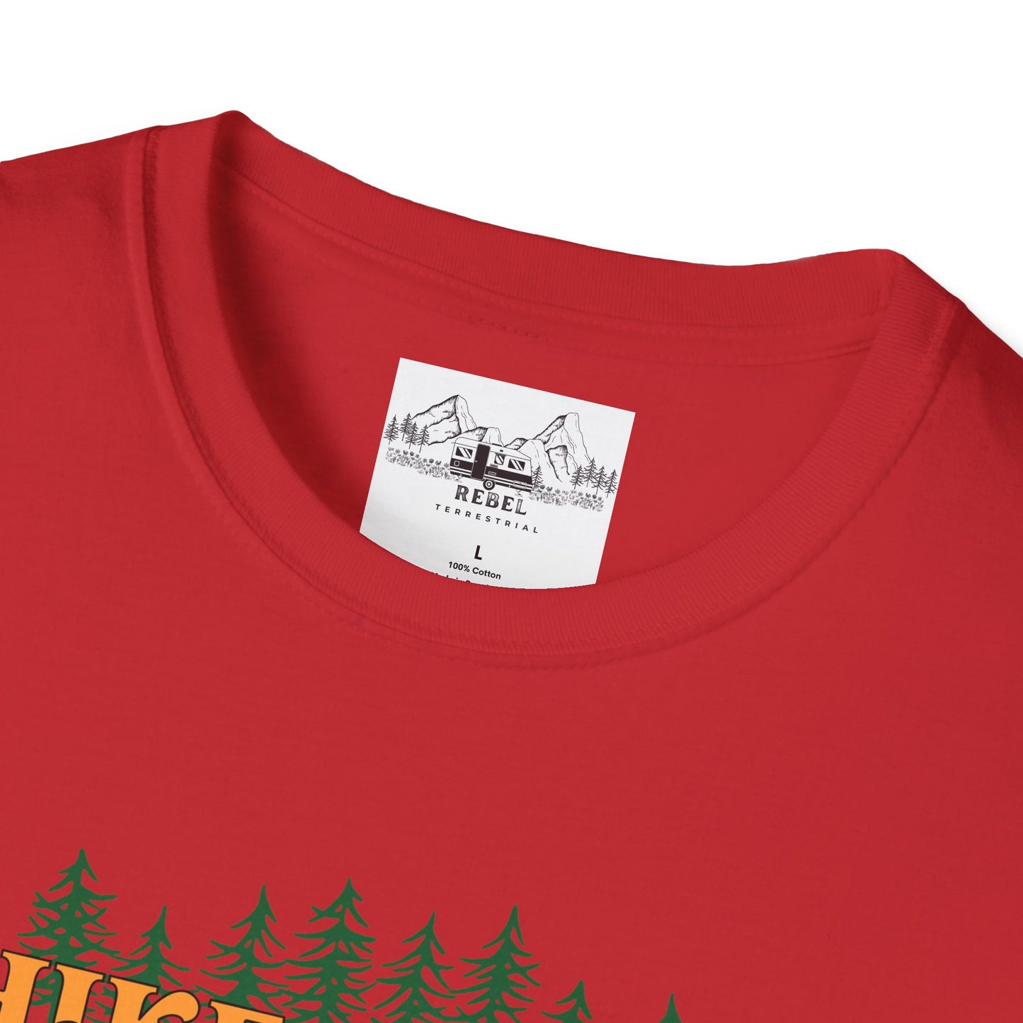 Hike More Worry Less | Retro Pine Trees Unisex Softstyle T-Shirt