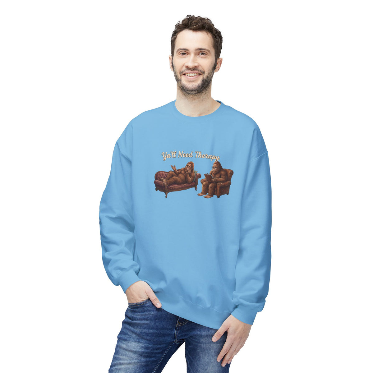 Y’all Need Therapy Bigfoot Crewneck Sweatshirt