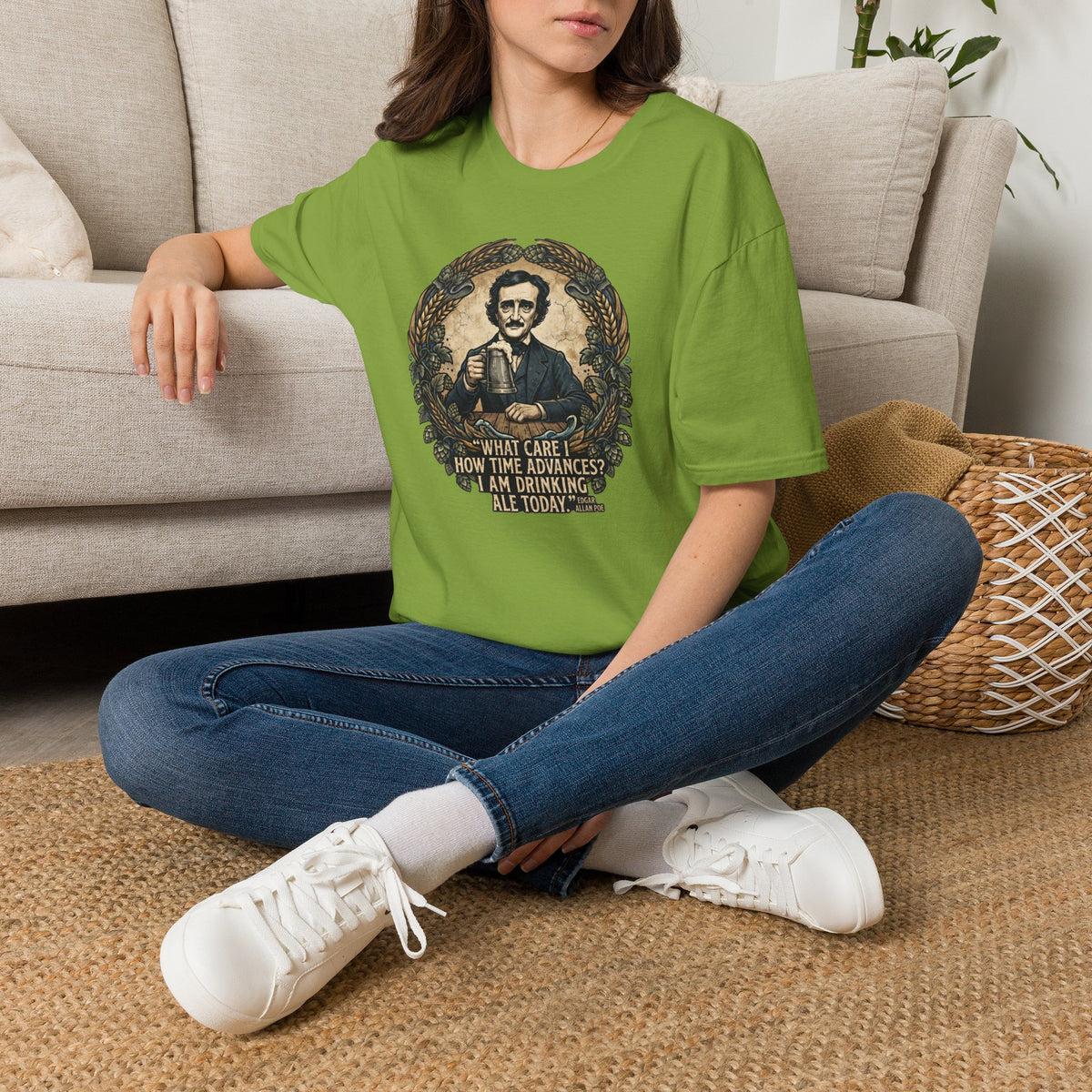 I Am Drinking Ale Today Edgar Allan Poe T-Shirt