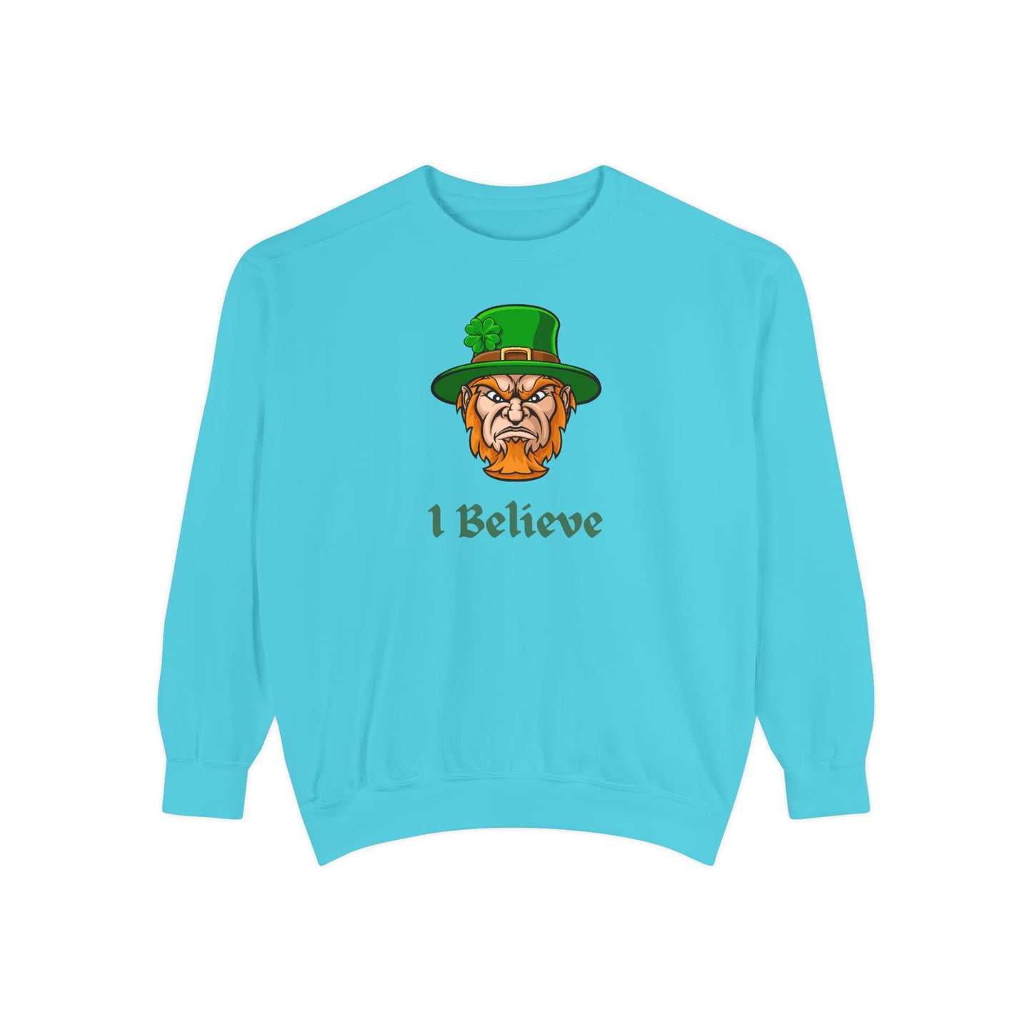 "I Believe" Relaxed Fit Sweatshirt – Bold Leprechaun Graphic