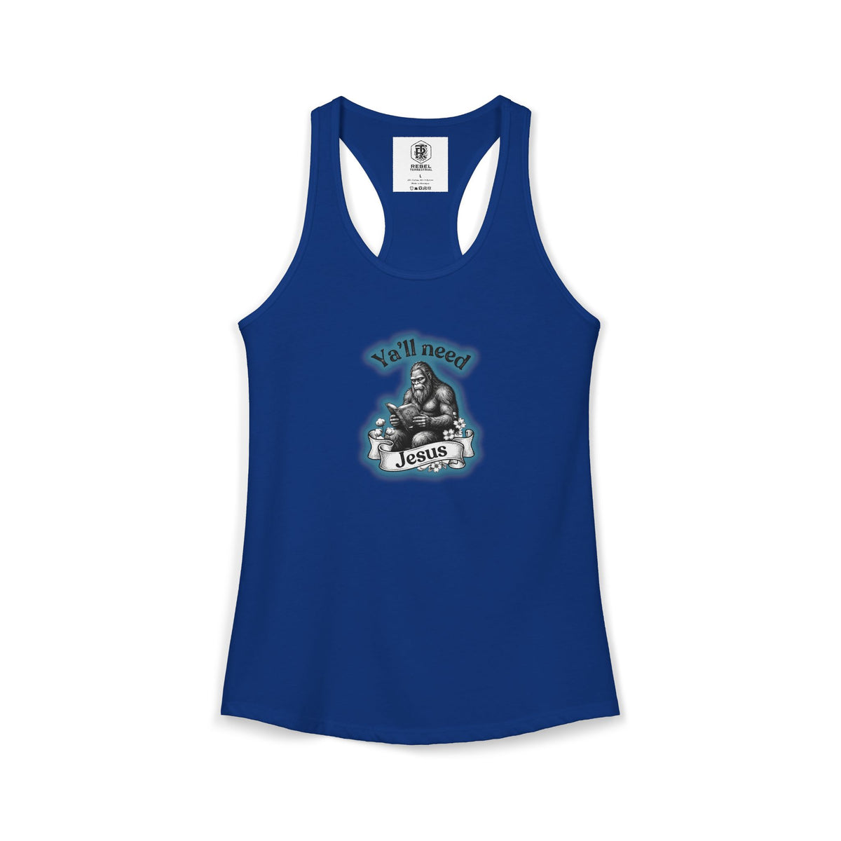 Y’all Need Jesus Bigfoot Women’s Racerback Tank