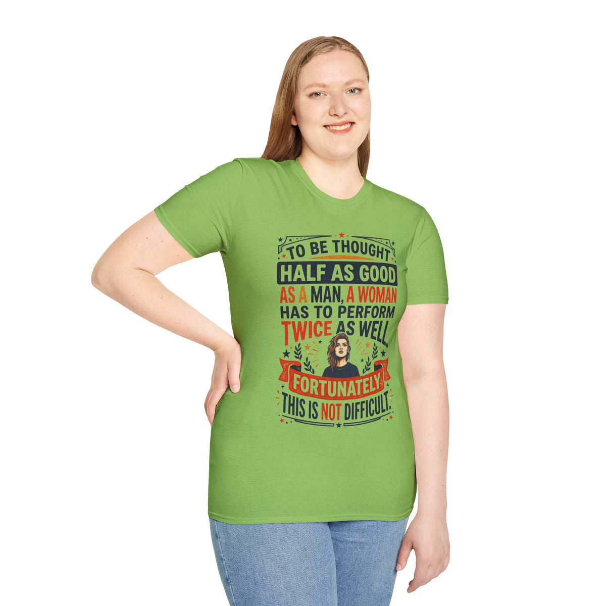"Twice as Well" Vintage-Style Feminist Graphic Tee | Retro Sarcastic T-Shirt