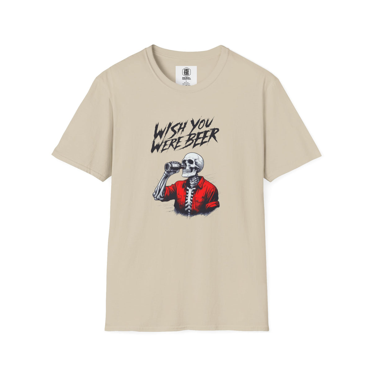 Wish You Were Beer – Funny Skeleton Drinking Tee