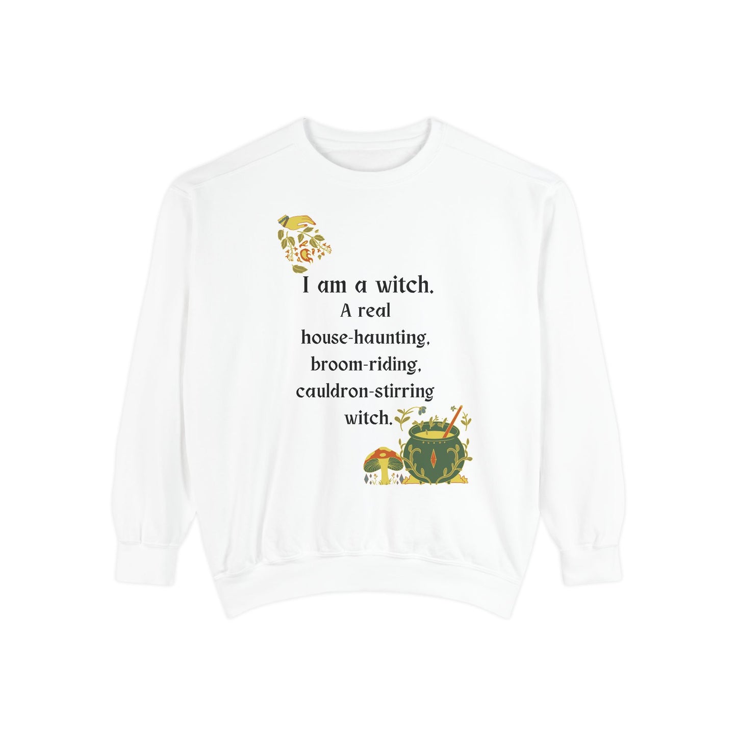 The Real Witch Cauldron & Broom Unisex Sweatshirt