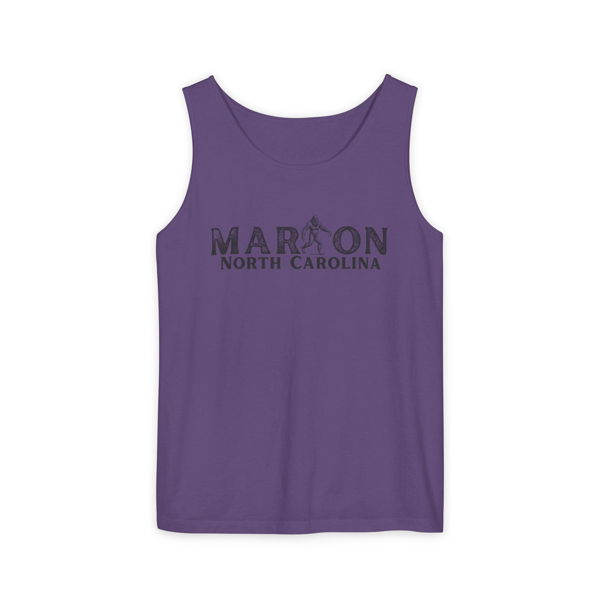 Marion, NC Bigfoot Unisex Garment-Dyed Tank Top | Sasquatch Graphic Tank