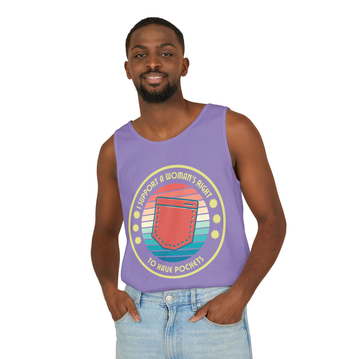 I Support a Woman’s Right to Have Pockets – Unisex Jersey Tank