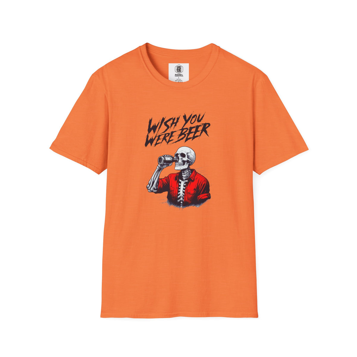 Wish You Were Beer – Funny Skeleton Drinking Tee