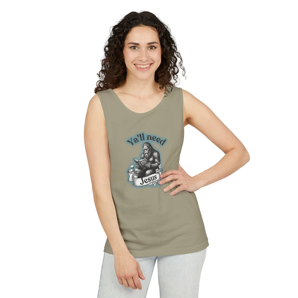 Y’all Need Jesus Bigfoot Garment-Dyed Tank Top
