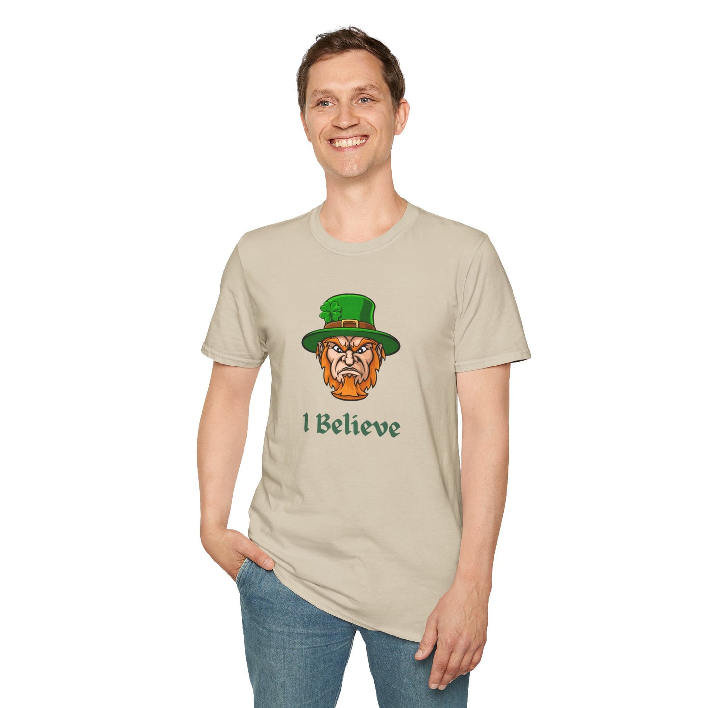 "I Believe" Angry Leprechaun Graphic Tee – Playful Celtic Spirit