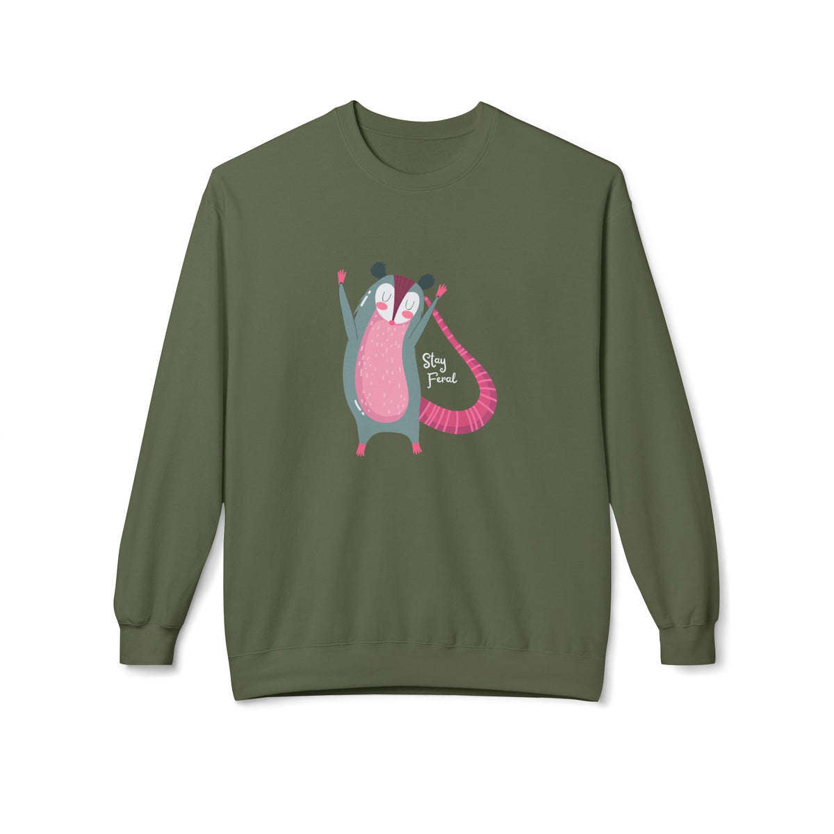 Stay Feral – Possum Crewneck Sweatshirt