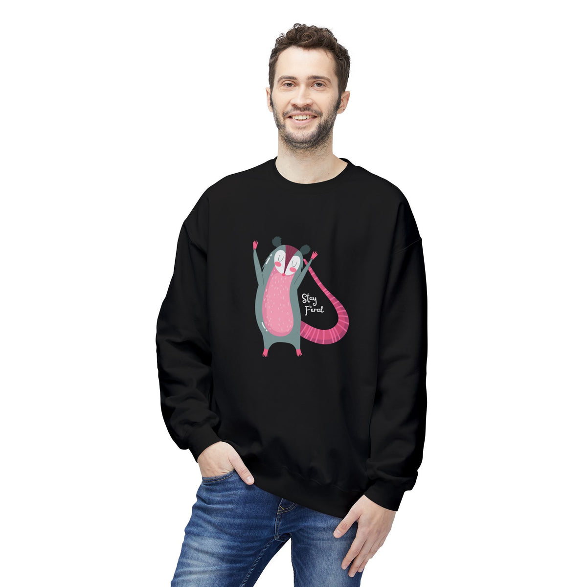 Stay Feral – Possum Crewneck Sweatshirt