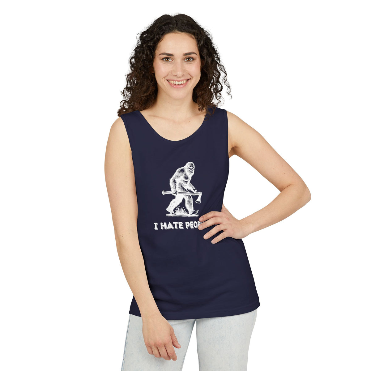 I Hate People – Bigfoot Unisex Jersey Tank