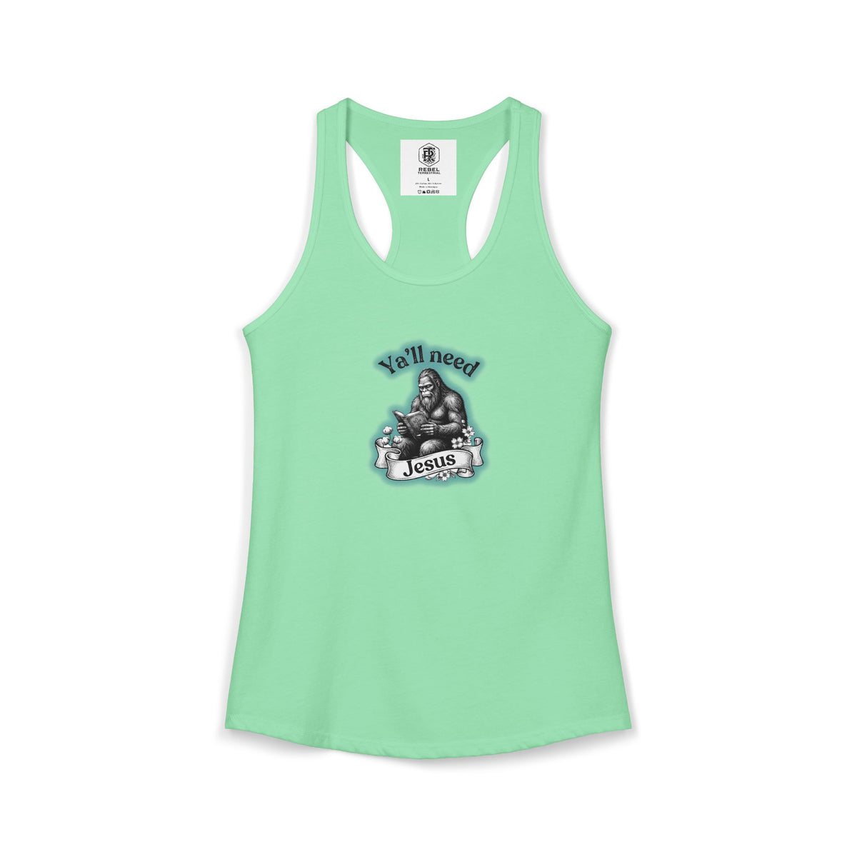 Y’all Need Jesus Bigfoot Women’s Racerback Tank