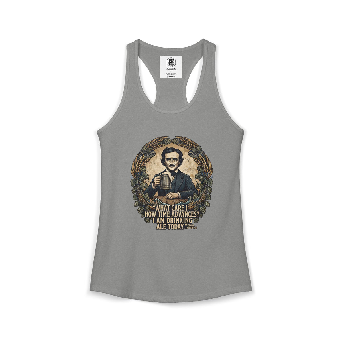 I Am Drinking Ale Today Edgar Allan Poe Women’s Racerback Tank