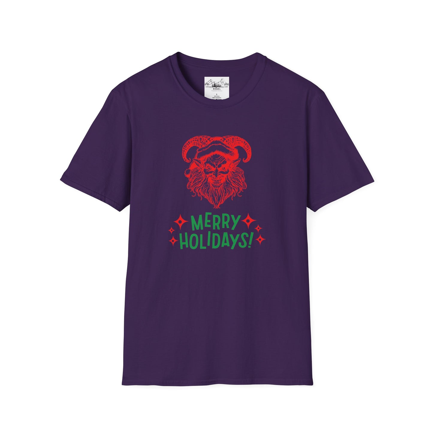 Smiling Krampus "Merry Holidays" Unisex T-Shirt | Ultra-Soft Cotton